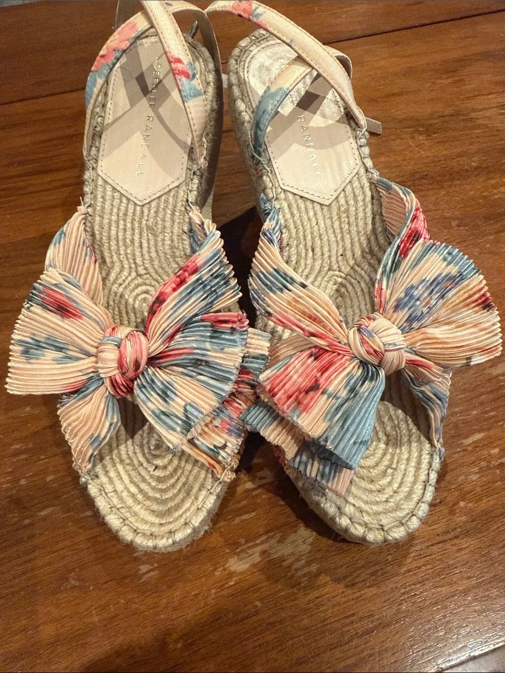 Wedge Espadrille Sandals in Multicolor Tie-Dye